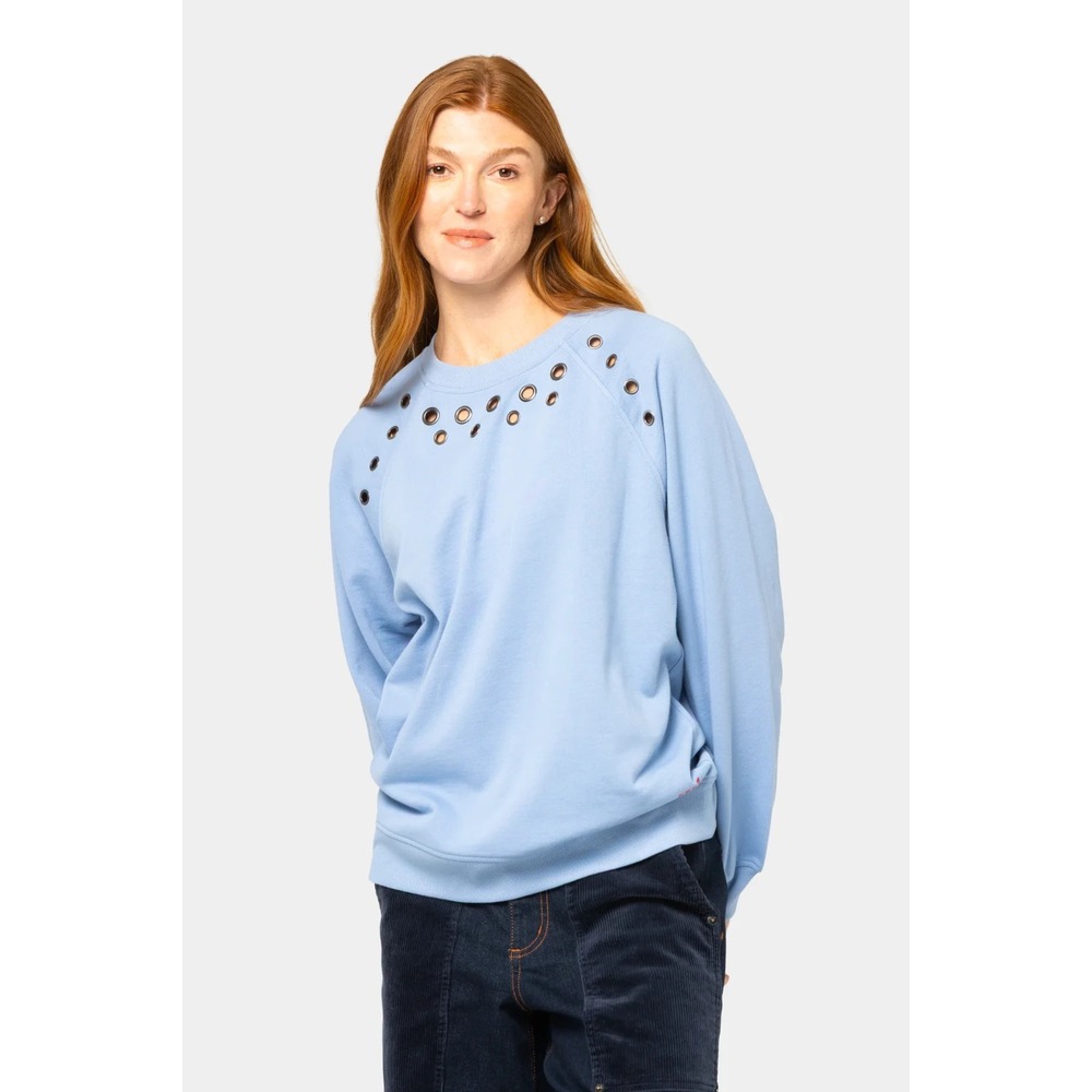 Peace Love World Grommet Detail Sweatshirt Marina Blue, Small